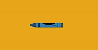 CSS drawing of a blue crayon